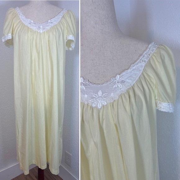 Corhan Other - VNTG Corhan Butter Yellow Nightgown / Mumu